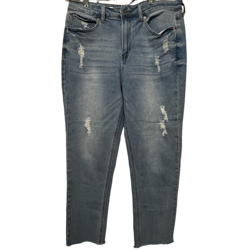 S.o.n.g Distressed Mom Jeans High Rise 13/31 Raw Hem